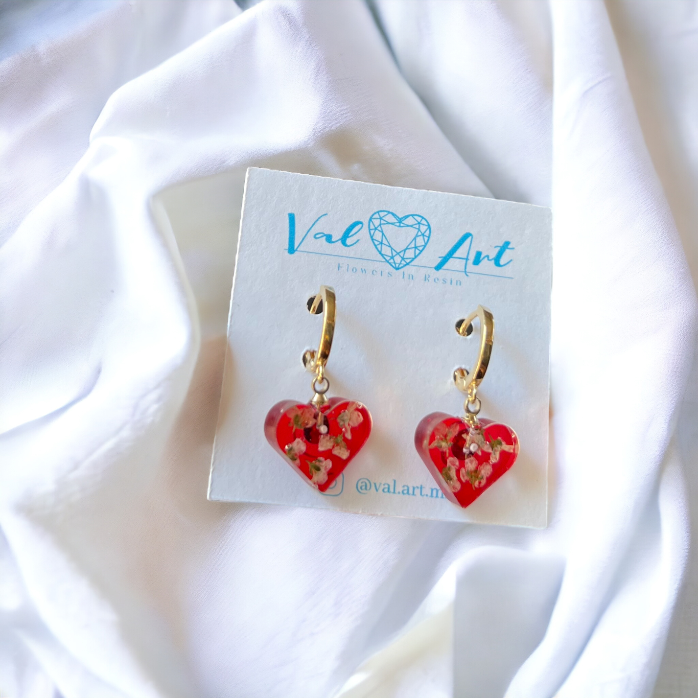 ARETES "Corazón Rojo"